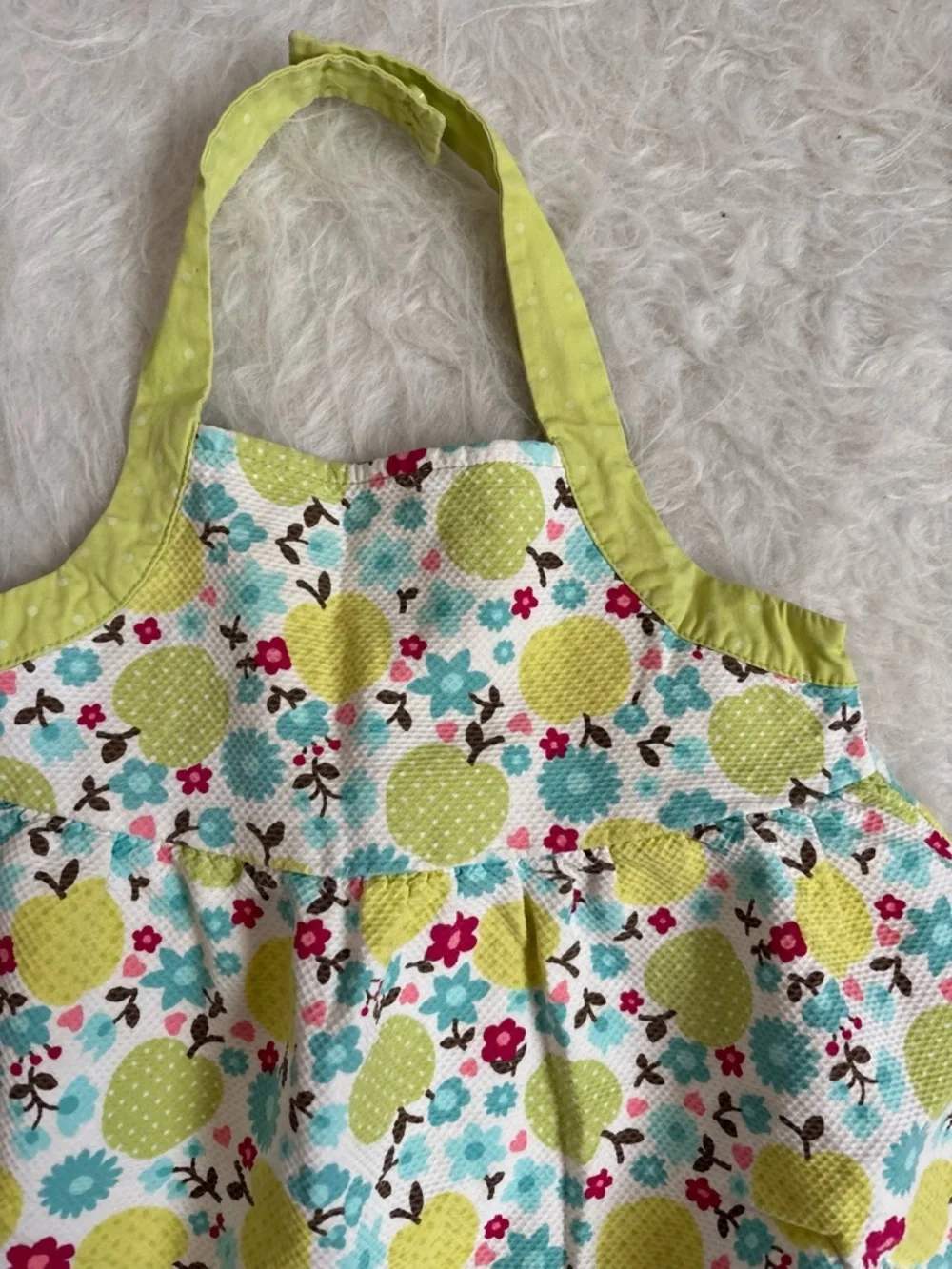 Gymboree Girl’s Bright Multi-Color Apple & Floral Print Halter Dress